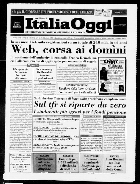 Italia oggi : quotidiano di economia finanza e politica